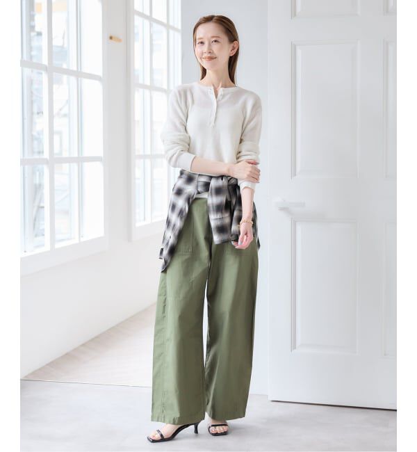 U by SPICK&SPAN「バレルレッグルーズベイカーパンツ」|カーゴ|