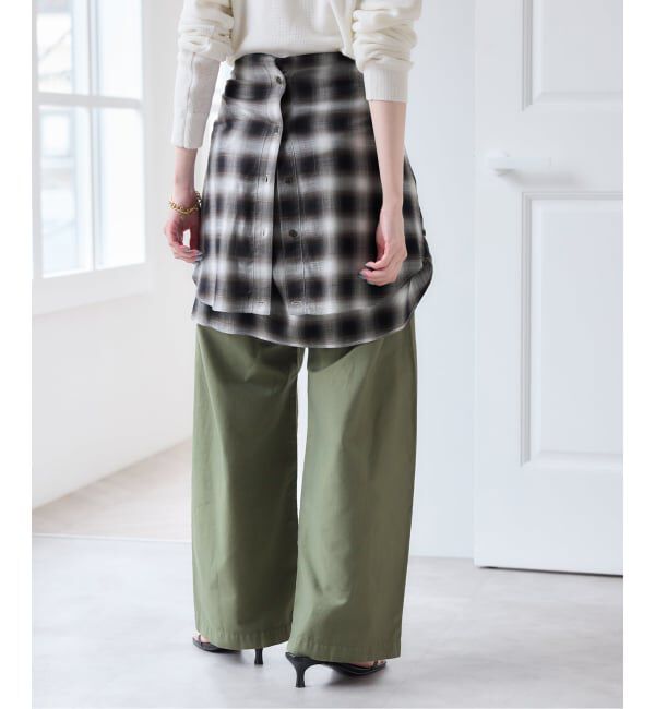 U by SPICK&SPAN「バレルレッグルーズベイカーパンツ」|カーゴ|