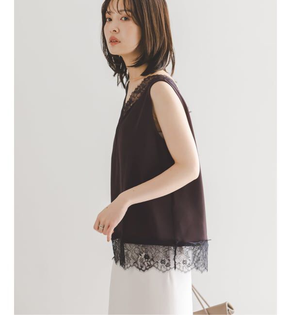 NOBLE「《セットアップ対応》ルナサテンレーストリミングタンク」|シャツ・ブラウス|