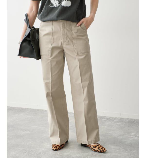 Spick and Span「《WEB限定カラー有り》バックサテンストレッチベイカーパンツ」|カーゴ|