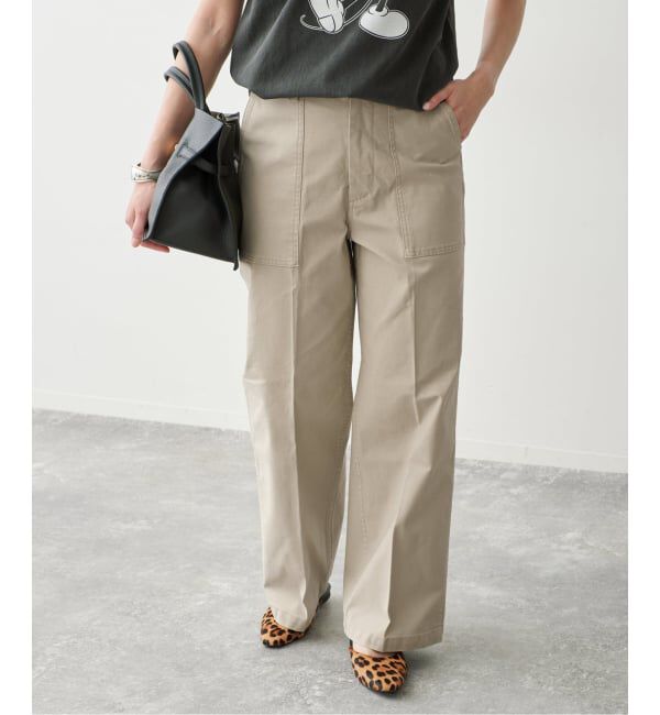Spick and Span「《WEB限定カラー有り》バックサテンストレッチベイカーパンツ」|カーゴ|