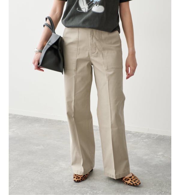 Spick and Span「《WEB限定カラー有り》バックサテンストレッチベイカーパンツ」|カーゴ|