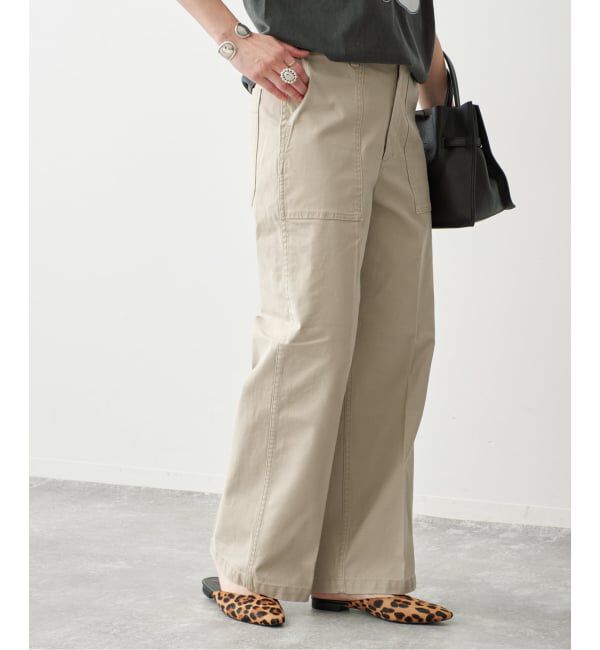 Spick and Span「《WEB限定カラー有り》バックサテンストレッチベイカーパンツ」|カーゴ|