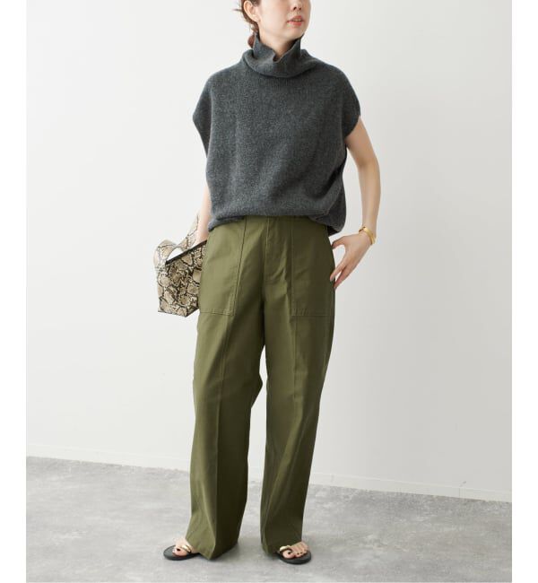 Spick and Span「《WEB限定カラー有り》バックサテンストレッチベイカーパンツ」|カーゴ|