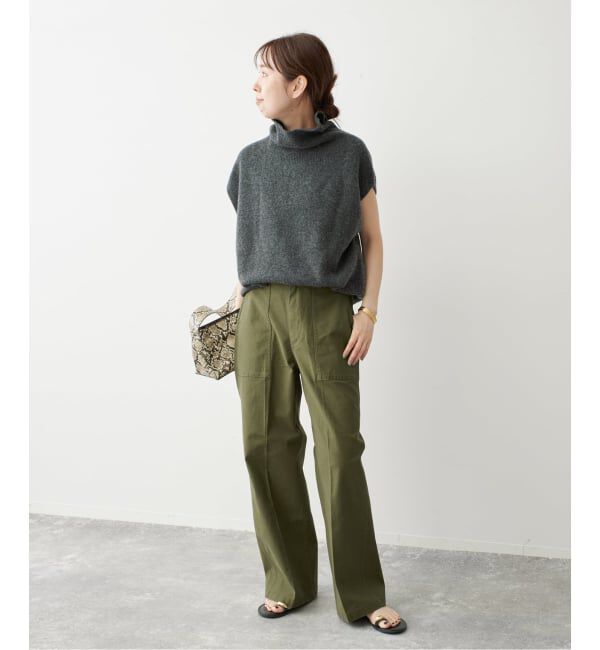 Spick and Span「《WEB限定カラー有り》バックサテンストレッチベイカーパンツ」|カーゴ|