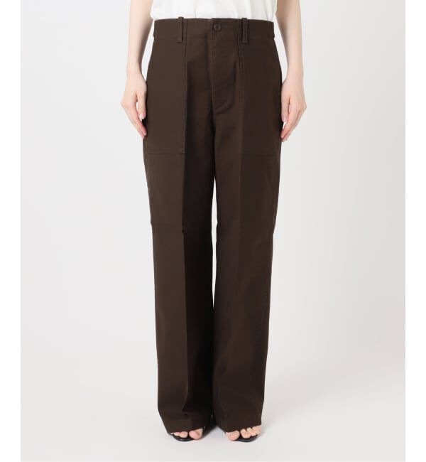 Spick and Span「《WEB限定カラー有り》バックサテンストレッチベイカーパンツ」|カーゴ|