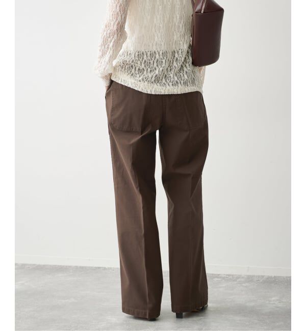 Spick and Span「《WEB限定カラー有り》バックサテンストレッチベイカーパンツ」|カーゴ|