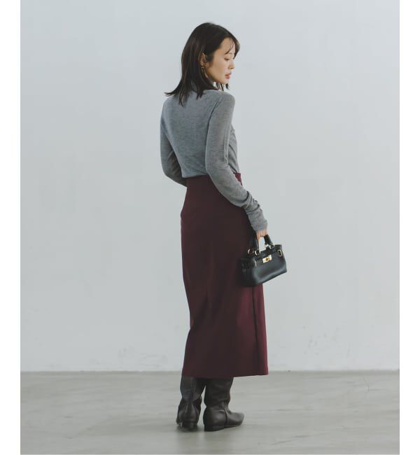 NOBLE「RyNyコンフォートストレッチサイドZIPスカート」|スカート|