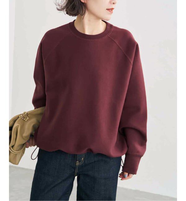 Spick and Span「《新色 / 追加》ダンボールヘムギャザープルオーバー」|Tシャツ・カットソー|ボルドー