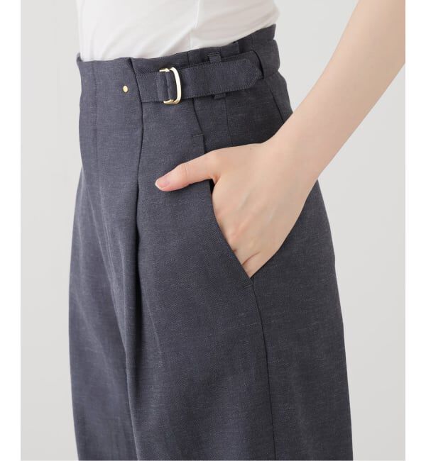  「【洗える】サイドバックルパンツ」|スラックス|