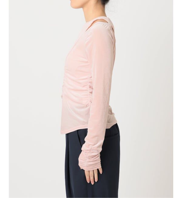 「【洗える】カットアウトベロアトップス」|Tシャツ・カットソー|