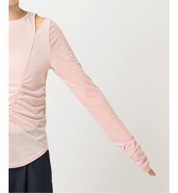  「【洗える】カットアウトベロアトップス」|Tシャツ・カットソー|
