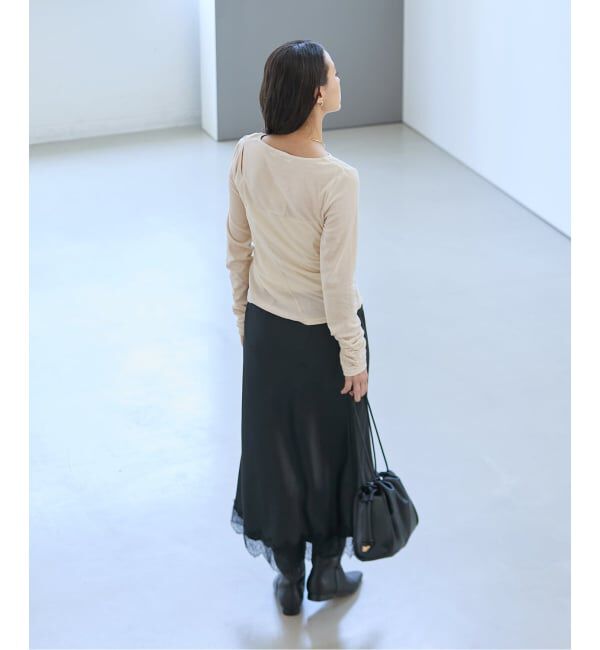  「【洗える】カットアウトベロアトップス」|Tシャツ・カットソー|