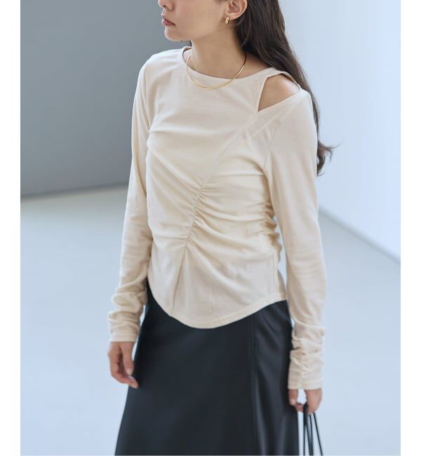  「【洗える】カットアウトベロアトップス」|Tシャツ・カットソー|