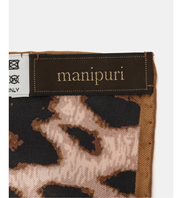 「manipuri/マニプリ シルクスカーフ 65*65 レオパード」|バンダナ・スカーフ|