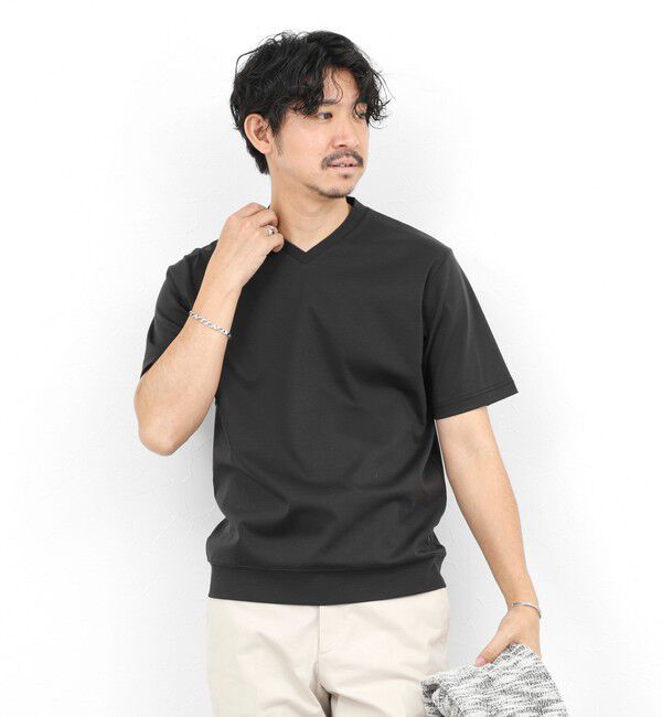 NOLLEY'S goodman「《ビジカジ対応》シルケットスムース VネックドレスTシャツ 26SS」|Tシャツ・カットソー|