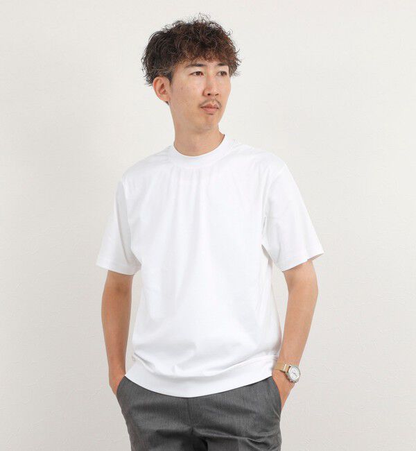 NOLLEY'S goodman「《ビジカジ対応》超長綿ハイゲージポンチ クルーネックドレスTシャツ」|Tシャツ・カットソー|