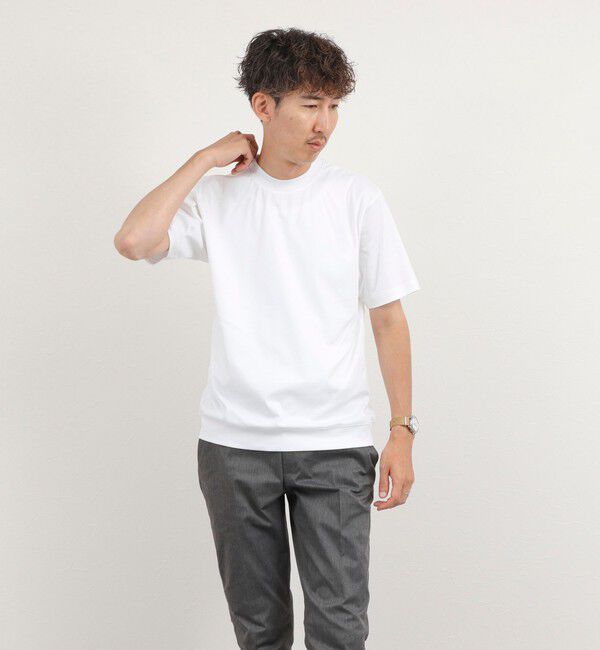 NOLLEY'S goodman「《ビジカジ対応》超長綿ハイゲージポンチ クルーネックドレスTシャツ」|Tシャツ・カットソー|
