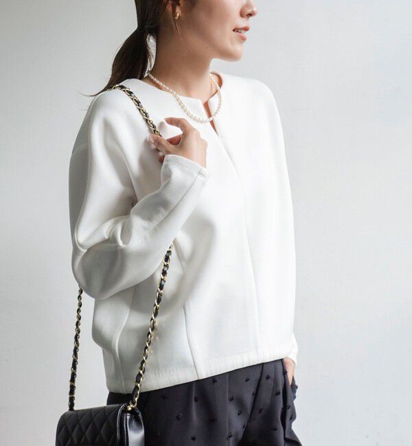 NOLLEY'S「《UVカット/接触冷感/セットアップ対応》ウォッシャブルダンボールキーネックプルオーバー」|Tシャツ・カットソー|