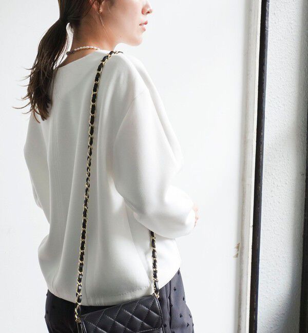 NOLLEY'S「《UVカット/接触冷感/セットアップ対応》ウォッシャブルダンボールキーネックプルオーバー」|Tシャツ・カットソー|