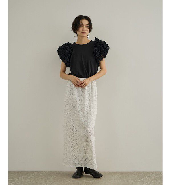 SALON adam et rope'「【AAYUSHI（アユーシ）】フリルスリーブカットソー」|Tシャツ・カットソー|