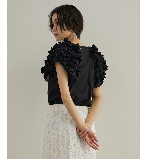 SALON adam et rope'「【AAYUSHI（アユーシ）】フリルスリーブカットソー」|Tシャツ・カットソー|