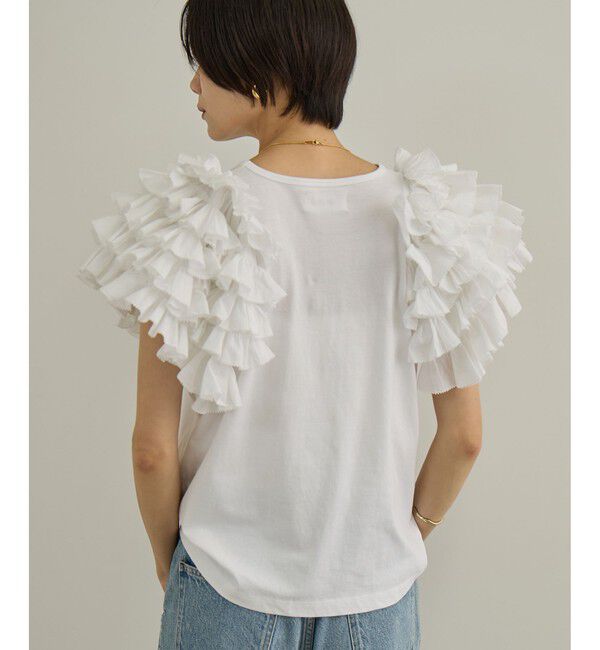 SALON adam et rope'「【AAYUSHI（アユーシ）】フリルスリーブカットソー」|Tシャツ・カットソー|