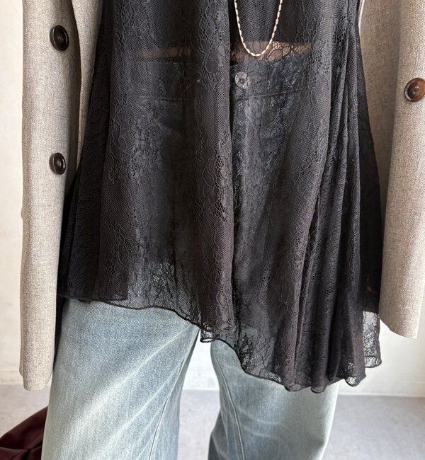  「【WEB限定】アシメレースフレアキャミ」|シャツ・ブラウス|