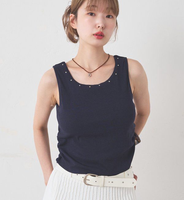  「カップ付きスタッズタンク」|Tシャツ・カットソー|