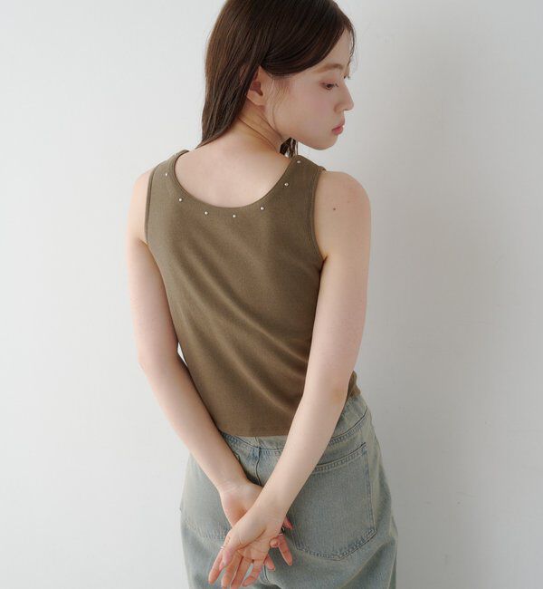  「カップ付きスタッズタンク」|Tシャツ・カットソー|