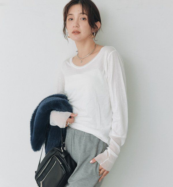  「チュールキリカエカットソー」|Tシャツ・カットソー|