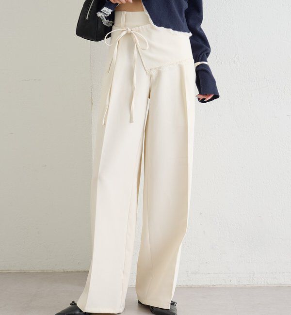  「ワイドベルト付きスラックス」|チノ|
