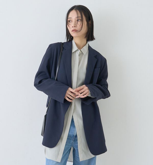Rouge vif「ウエストタックドレープロングシャツ」|シャツ・ブラウス|