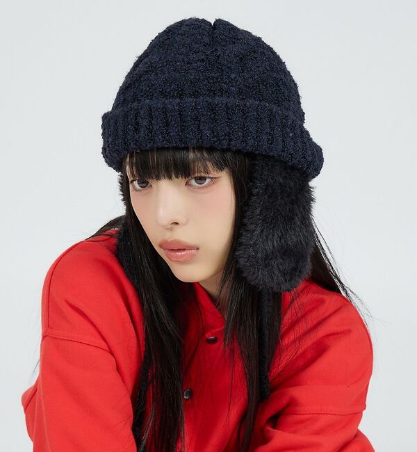 Rouge vif「【RUBEN/ルーベン】ブークレイヤーカバーボア付きワッチキャップ/RUS-84」|その他|ブラック