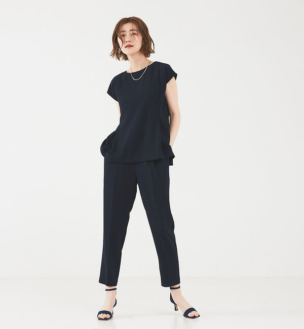 abahouse mavie「【エニデイカセット】ノーカラージャケット＆フレンチスリーブ・パンツセットアップ」|スーツ|