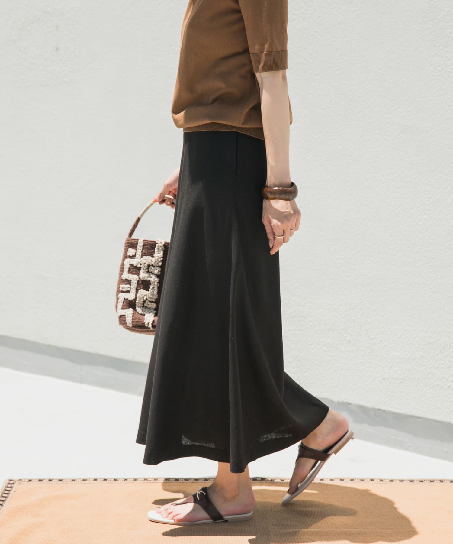URBAN RESEARCH DOORS「麻混レーヨンフレアスカート」|スカート|