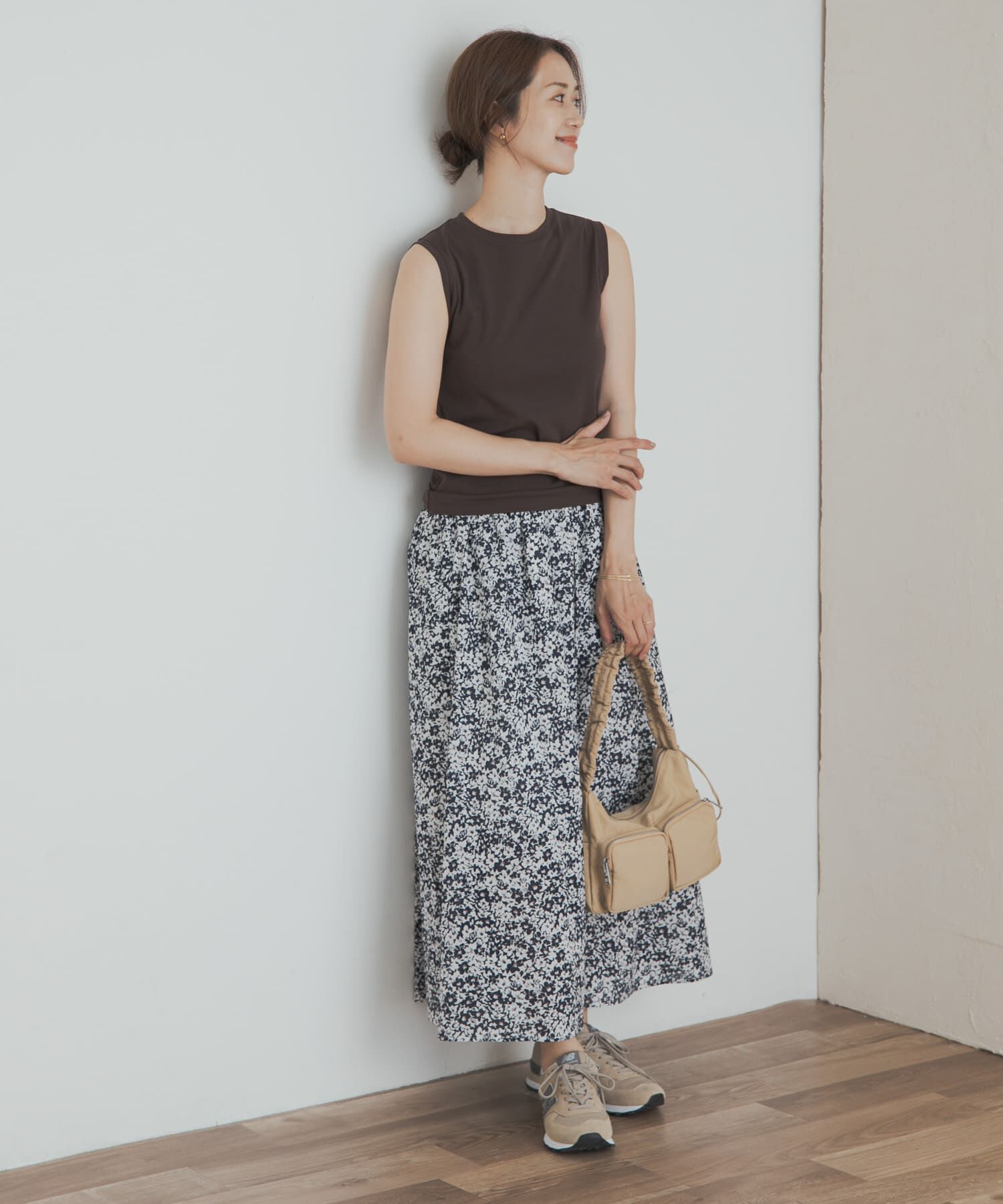 URBAN RESEARCH DOORS「フラワープリントギャザースカート」|スカート|