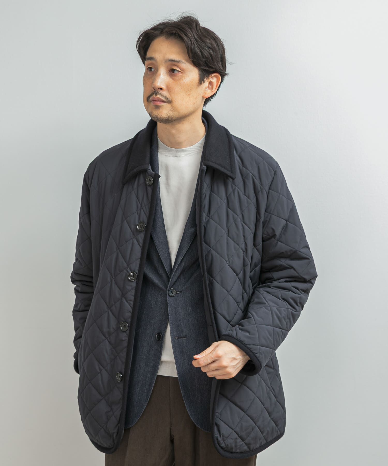 URBAN RESEARCH DOORS「LIFE STYLE TAILOR　LIMONTA EAST キルティングコート」|テーラードジャケット|ネイビー