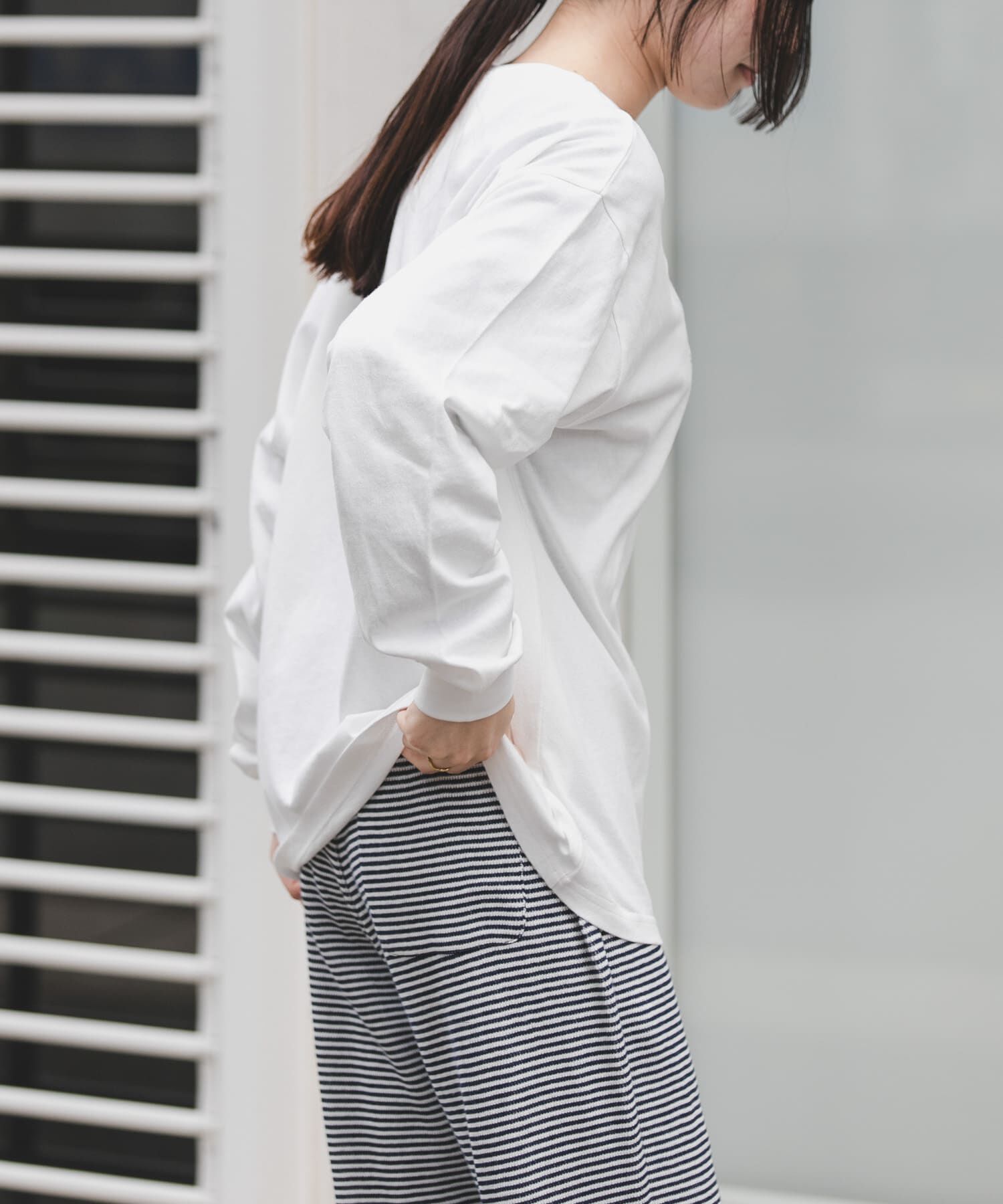 URBAN RESEARCH DOORS「FORK&SPOON　ピグメントプリントロングスリーブTシャツ」|Tシャツ・カットソー|