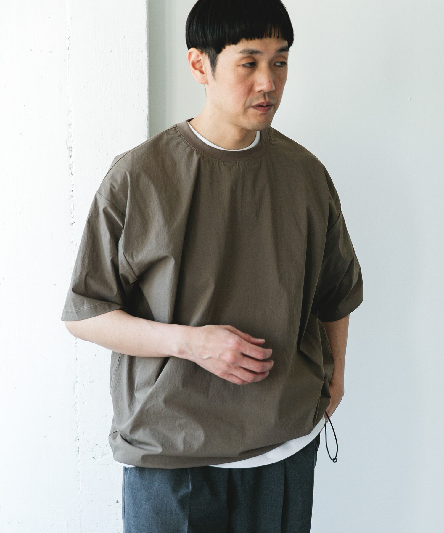 URBAN RESEARCH DOORS「『UVカット/接触冷感/吸水速乾』ストレッチクロス プルオーバー」|Tシャツ・カットソー|