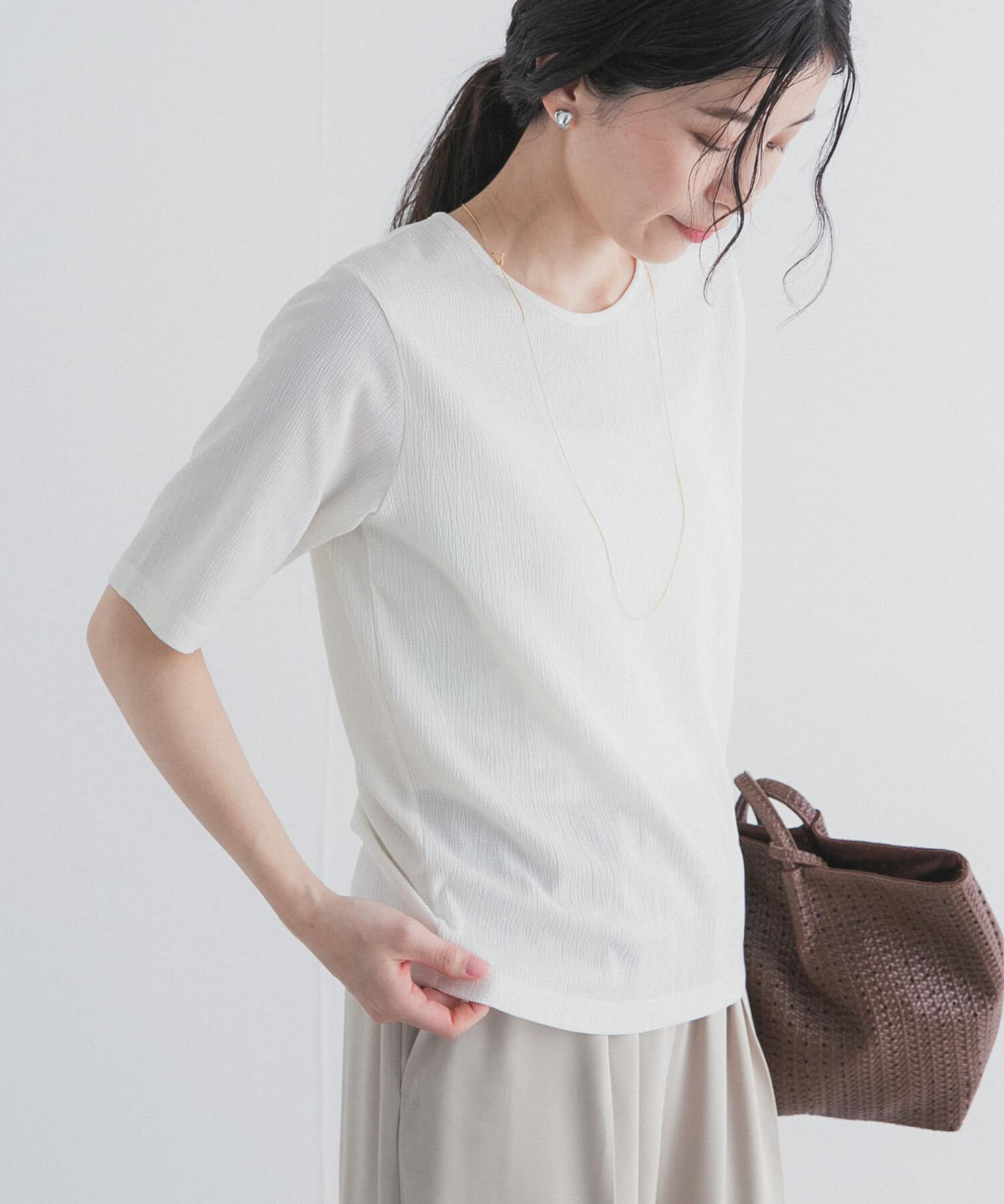 URBAN RESEARCH DOORS「5分袖楊柳カットTシャツ」|Tシャツ・カットソー|