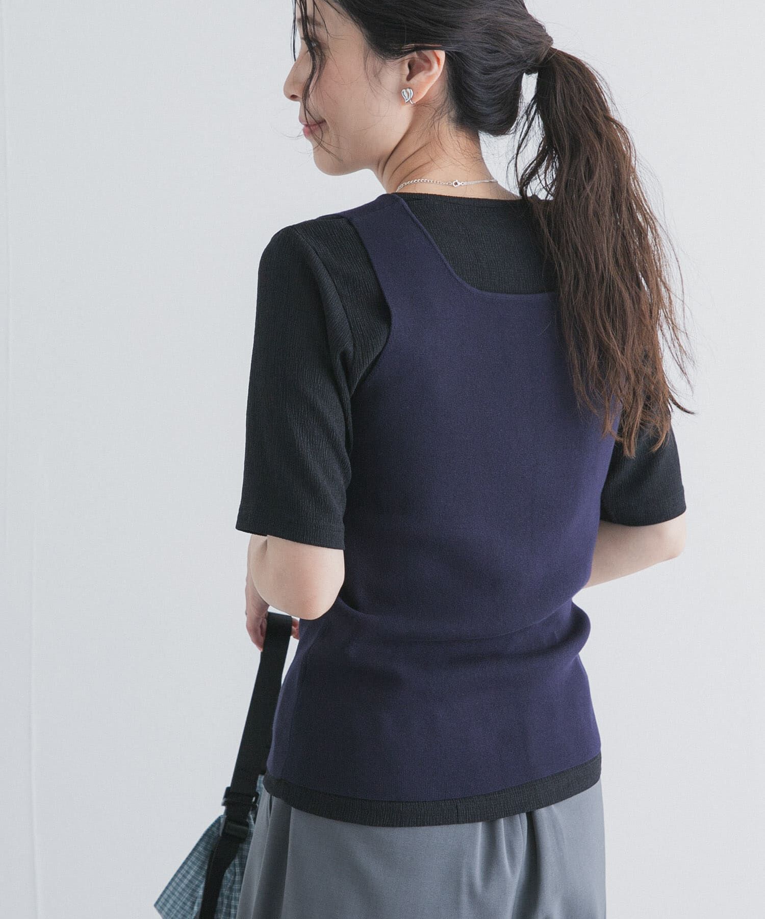 URBAN RESEARCH DOORS「5分袖楊柳カットTシャツ」|Tシャツ・カットソー|