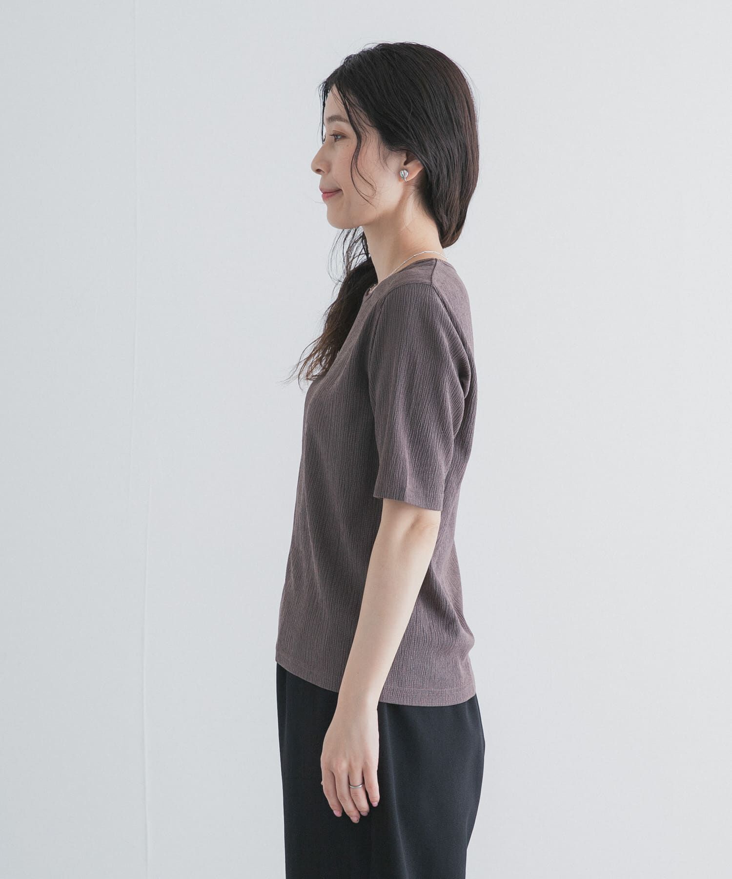 URBAN RESEARCH DOORS「5分袖楊柳カットTシャツ」|Tシャツ・カットソー|