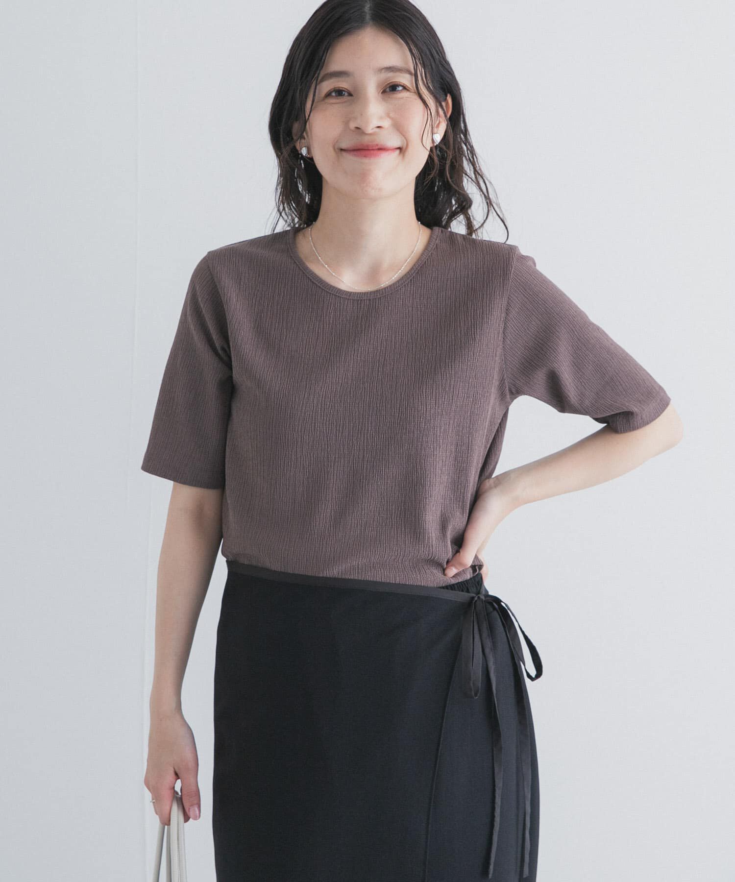 URBAN RESEARCH DOORS「5分袖楊柳カットTシャツ」|Tシャツ・カットソー|