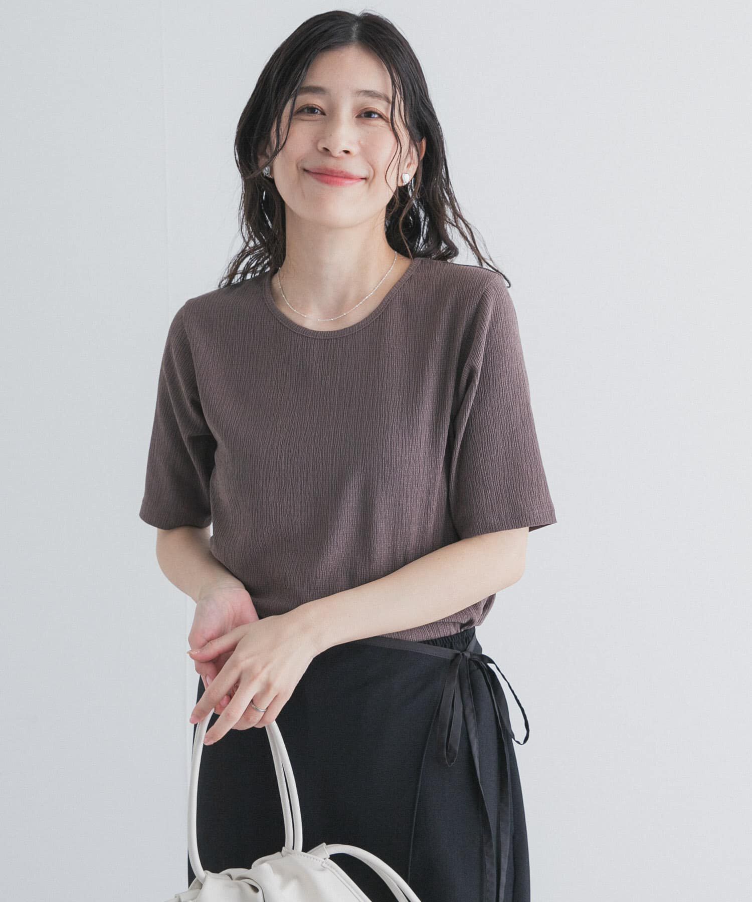 URBAN RESEARCH DOORS「5分袖楊柳カットTシャツ」|Tシャツ・カットソー|