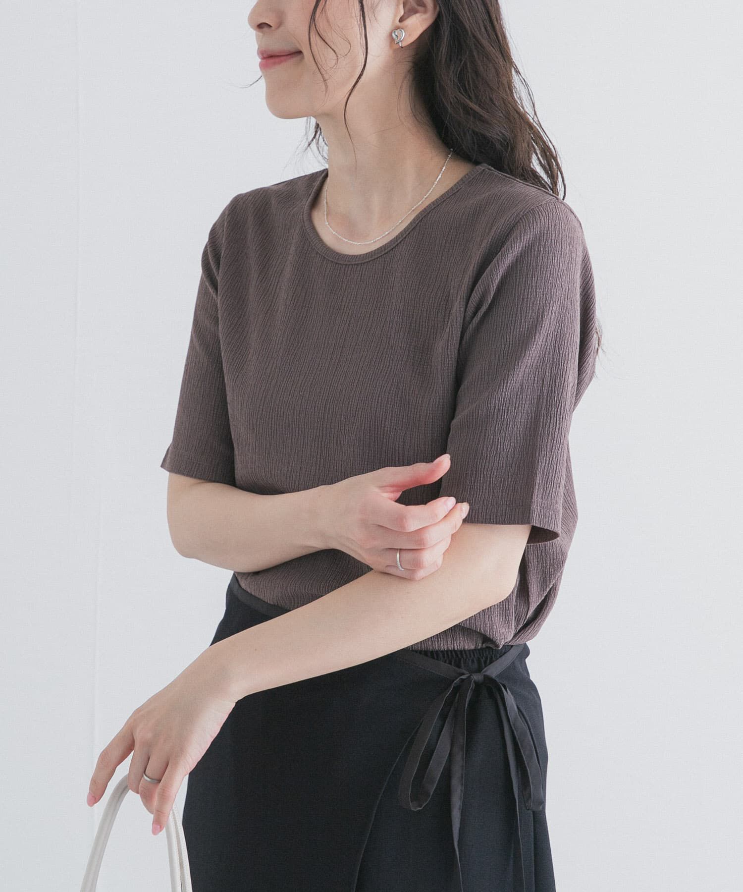 URBAN RESEARCH DOORS「5分袖楊柳カットTシャツ」|Tシャツ・カットソー|