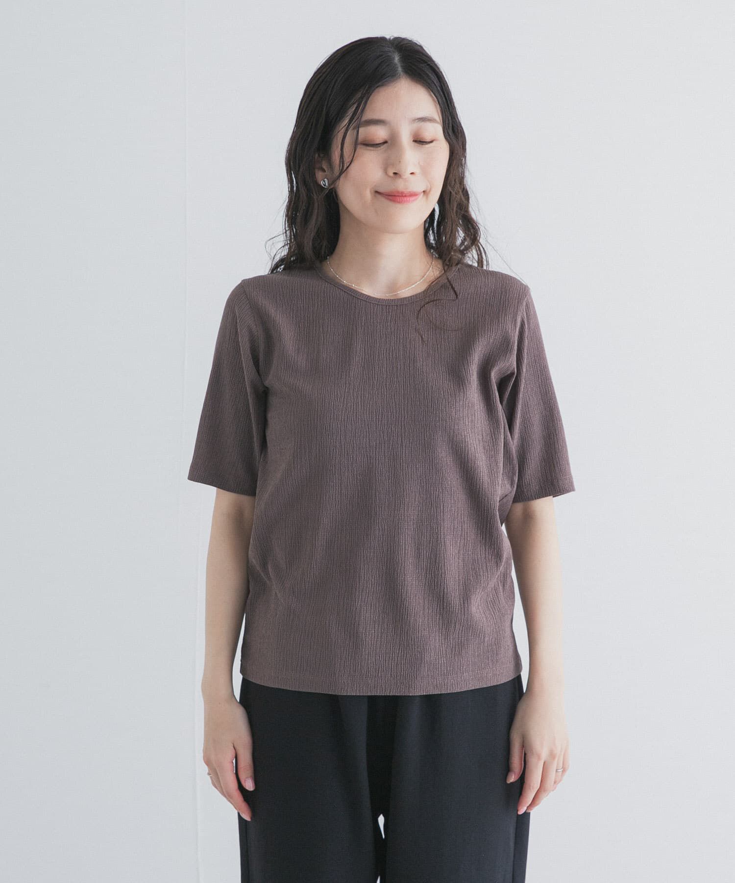 URBAN RESEARCH DOORS「5分袖楊柳カットTシャツ」|Tシャツ・カットソー|