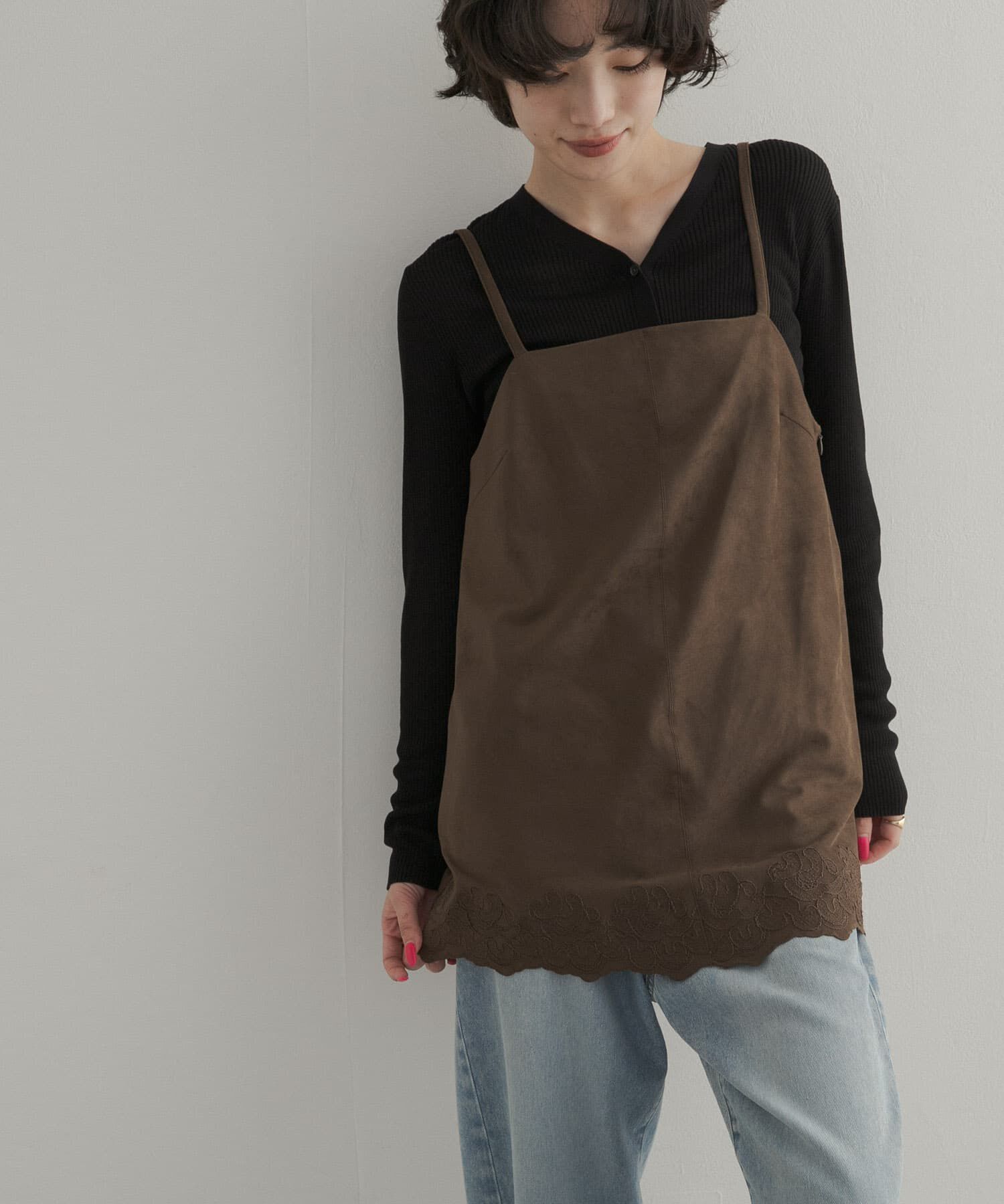URBAN RESEARCH DOORS「ヘム刺繍スエードライクキャミソール」|その他|