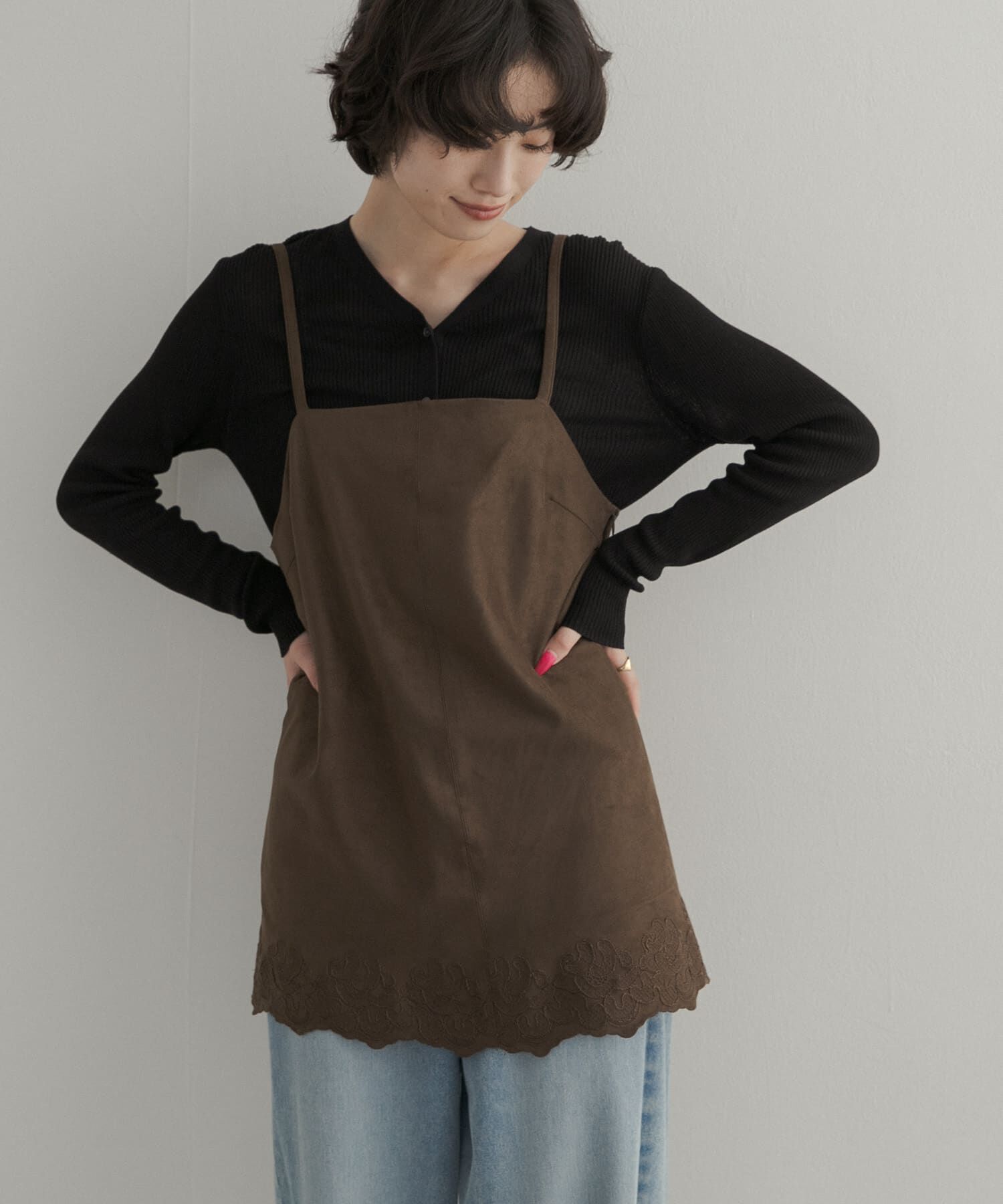URBAN RESEARCH DOORS「ヘム刺繍スエードライクキャミソール」|その他|