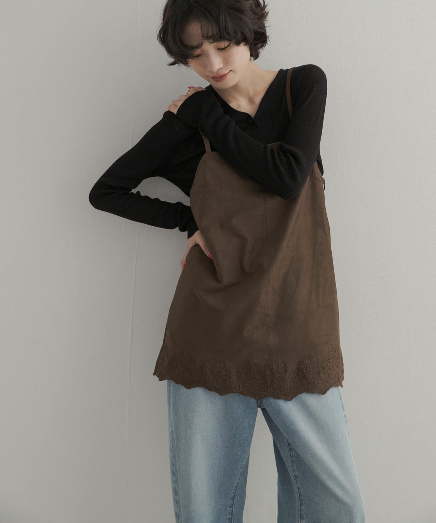 URBAN RESEARCH DOORS「ヘム刺繍スエードライクキャミソール」|その他|